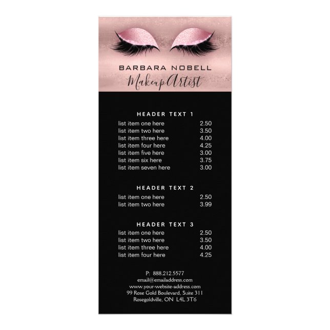 Or rose de menu de service de maquillage de mèche (Devant)