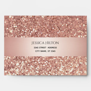 or rose Glitterie élégante enveloppe à rayures mod