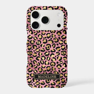 Or Rose Gold Imprimé Léopard Monogrammé