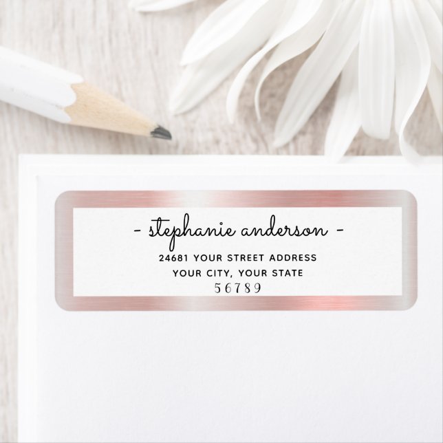 Or Rose moderne brossé rose métallique (En situation)