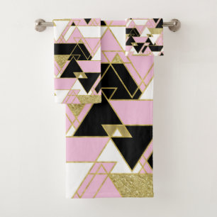Or rose noir blanc boho glamour motifs triangles
