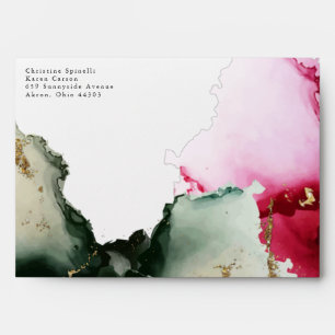 Or Rose Sauge Vert 2 Aquarelle Enveloppe