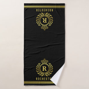 Or royal de noir de guirlande de laurier de