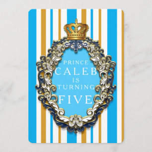 Or royal et couronne bleue toute invitation