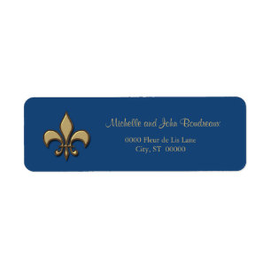 Or simple Blue Fleur de Lis d'élégance
