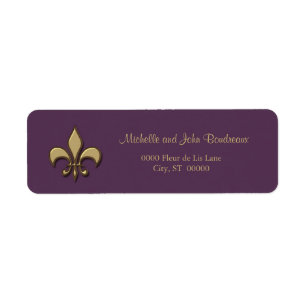 Or simple Purple Fleur de Lis d'élégance