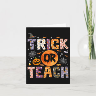 Or Teach Funny Teachers Halloween Ghost  Card