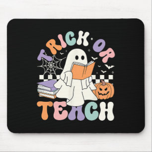 Or Teach Spooky Teacher Cute Ghost Read Book Hallo Mouse Pad