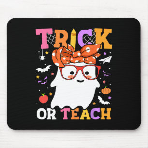 Or Teach Teachers Happy Halloween Ghost With Banda Mouse Pad