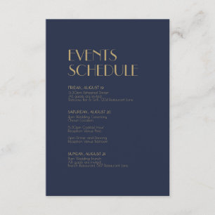 Or Type Deco   Programme de Mariage Navy Foncé