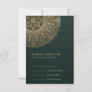 OR VERT CLASSIQUE ORNATE MANDALA MARIAGE RSVP