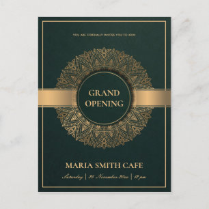 OR VERT ORNATE MANDALA GRAND OUVERTURE INVITATION