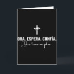 Ora Espera Confía Dios Tiene Un Plan Fe Cristiana Card<br><div class="desc">Ora Espera Confía Dios Tiene Un Plan Fe Cristiana Cristianos</div>