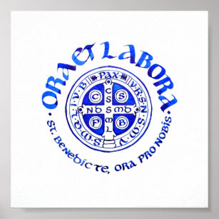 Ora et Labora - Blue Poster