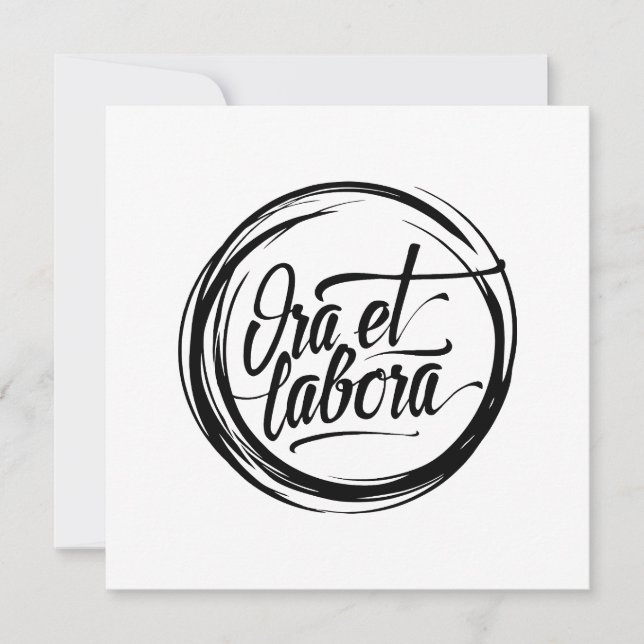 Ora et labora card (Front)