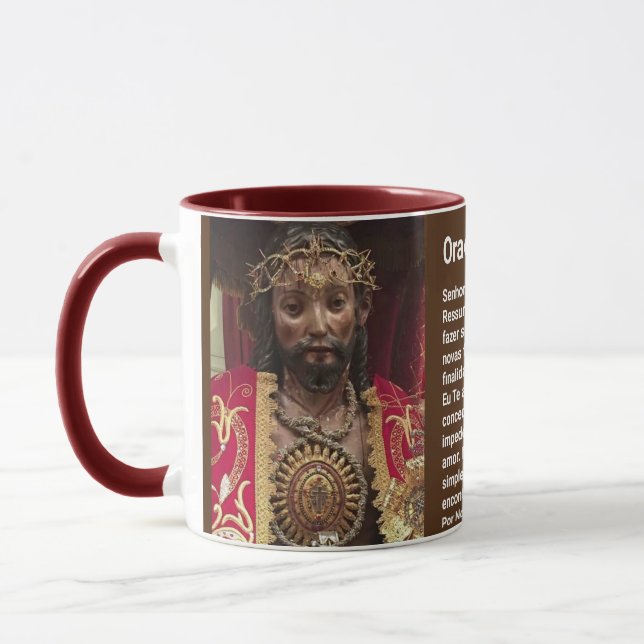 Oração ao Senhor Santo Cristo Em Caneca Mug (Left)