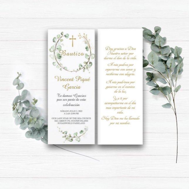 Oraciones Cortas Bautizo Tarjeta Menu (Creator Uploaded)
