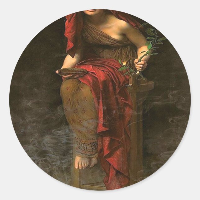 Oracle Priestess Of Delphi Pythia In High Priestes Classic Round Sticker (Front)