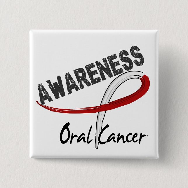 Oral Cancer Awareness 3 2 Inch Square Button (Front)