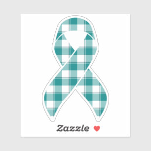 Oral Cancer Awareness Plaid Teal Ribbon