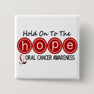 Oral Cancer HOPE 5 2 Inch Square Button