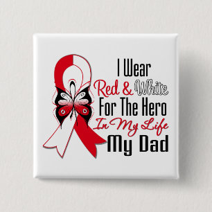 Oral Cancer Ribbon Hero My Dad 2 Inch Square Button