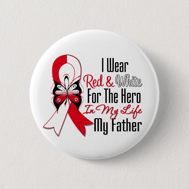 Oral Cancer Ribbon Hero My Father 2 Inch Round Button (Front)