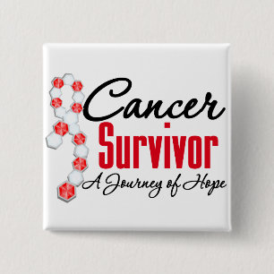 Oral Cancer Survivor Awareness Journey Ribbon 2 Inch Square Button