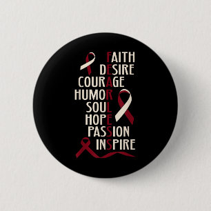 Oral Head Neck Cancer Awareness Fearless 2 Inch Round Button