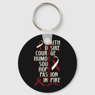 Oral Head Neck Cancer Awareness Fearless Keychain