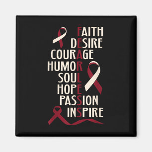 Oral Head Neck Cancer Awareness Fearless Magnet