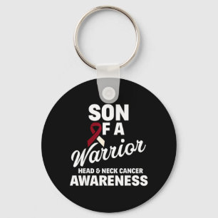 Oral Head Neck Cancer Awareness Son of A Warrior Keychain