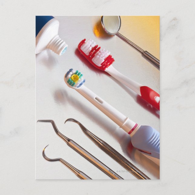 Oral Hygiene - Electric toothbrush, manual Postcard (Front)