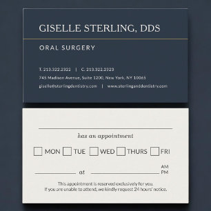 Oral Surgery Office Appointment Reminder Card
