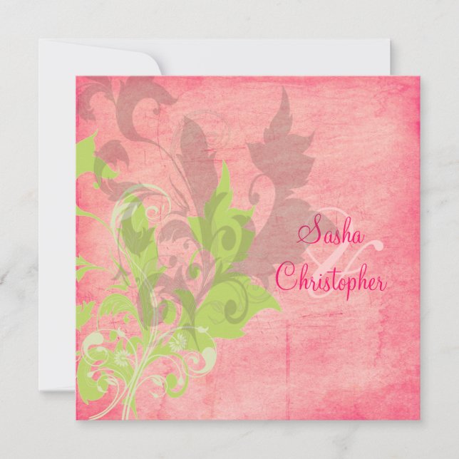 Oramental leaves/swirls  Wedding Invitations (Front)