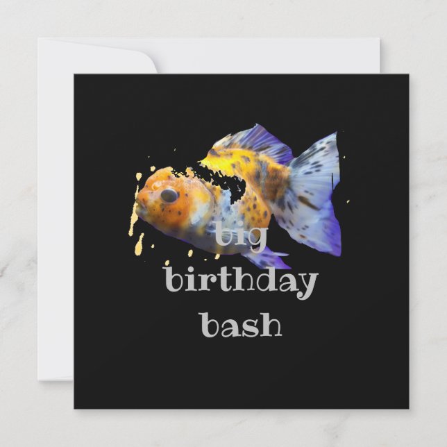 Oranda/Ranchu/Lionhead abstract goldfish Invitation (Front)