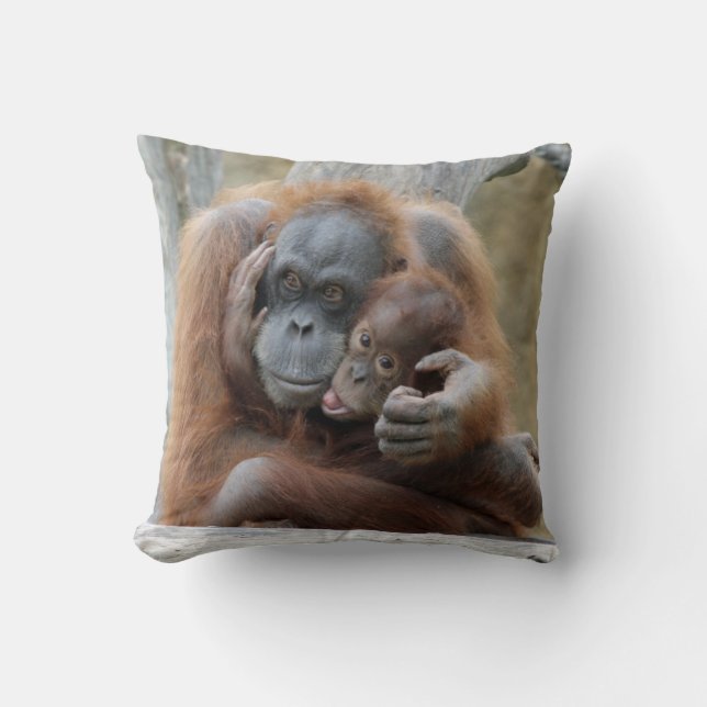 Orang Utan 001 Throw Pillow (Front)