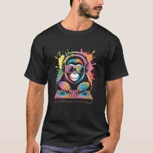 Orang Utan Monkey DJ Turntables EDM Synthesizer Ra T-Shirt