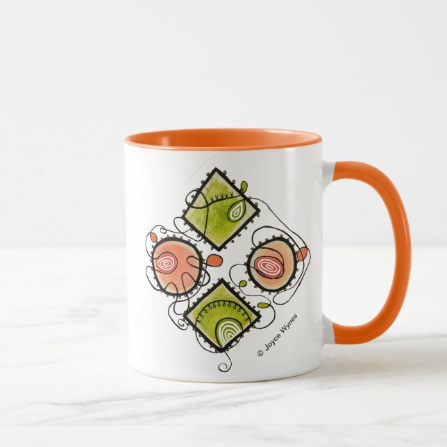 Orange 11 oz Combo Mug-Random Scribbles Mug (Right)
