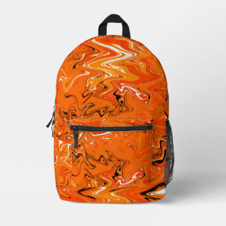 Orange #1 Swirl Art Printed Backpack