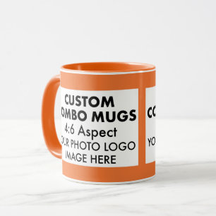 Orange 4:6 Landscape 2 x Photo Frame Custom Combo Mug