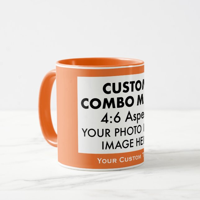 Orange 4:6 Landscape Photo Frame Custom Combo Mug (Front Left)