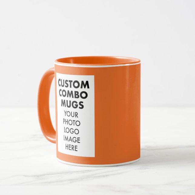 Orange 4:6 Portrait Frame 2 x Photo Custom Combo Mug (Front Left)