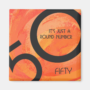 Orange 50 Decade Birthday Magnet