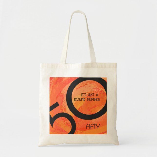 Orange 50 Decade Birthday Tote Bag (Front)