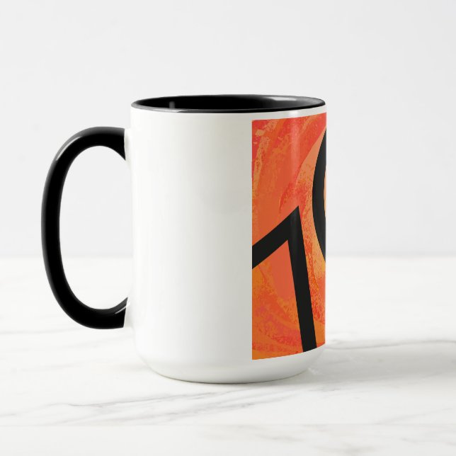 Orange 70 Decade Birthday Mug (Left)