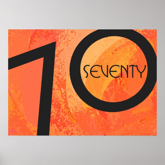 Orange 70 Decade Birthday Poster (Front)