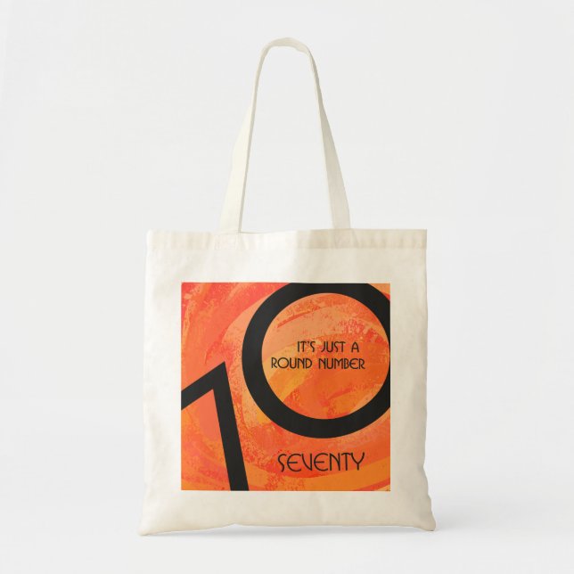 Orange 70 Decade Birthday Tote Bag (Front)