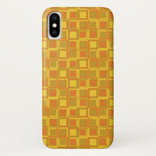 Orange 70's year styling squares iPhone x case