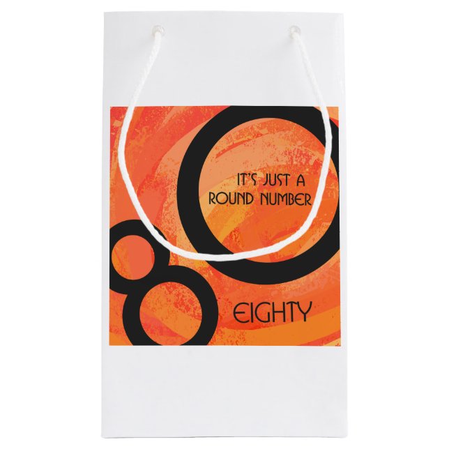 Orange 80 Decade Birthday Small Gift Bag (Back)